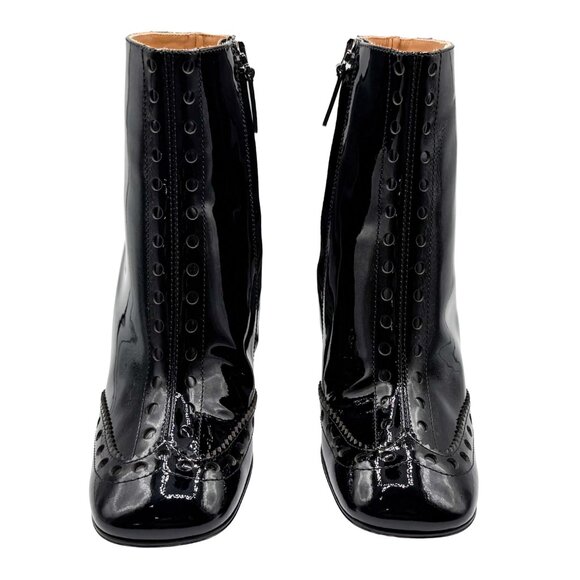 Brand New Chloe Perry 95 Patent Leather Square Toe Ankle Boots - Picture 6 of 13
